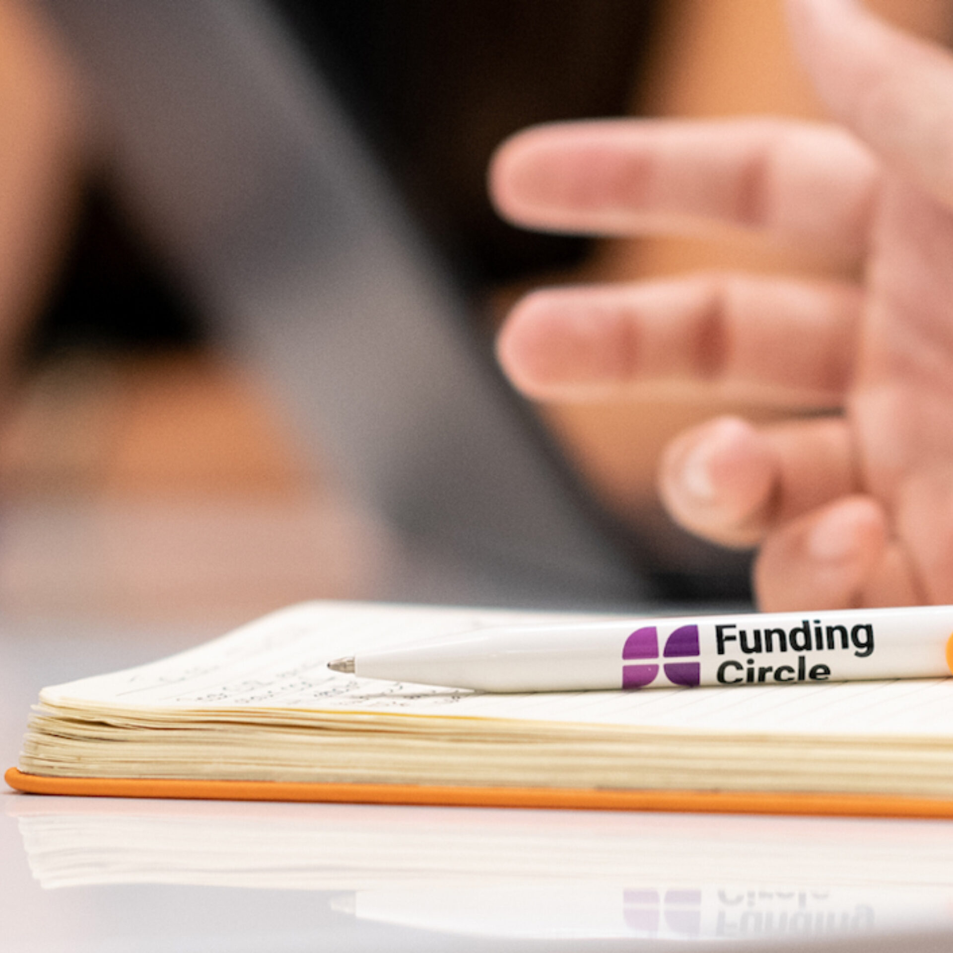 Funding circle pen on table alt